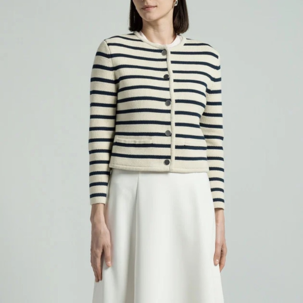 Theory Stripe Jacket Waverly Cotton